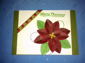 Poinsettia Punch and diagonal embossing folder