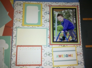 Layout for a scrapbook page.